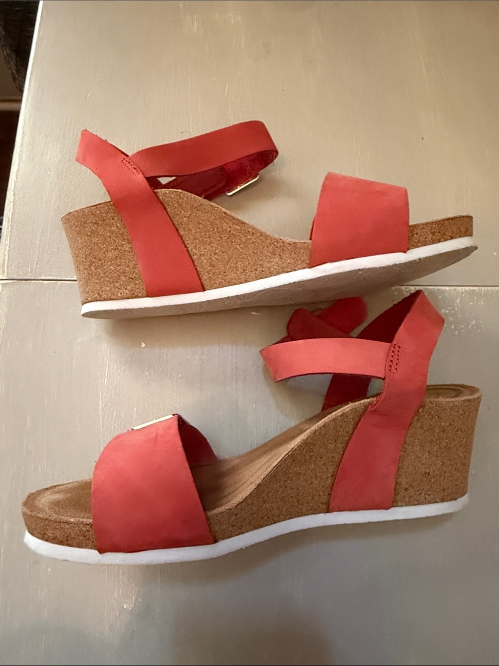 Aetrex coral Suede Double-Strap Buckle Sandals - Picture 4 of 6
